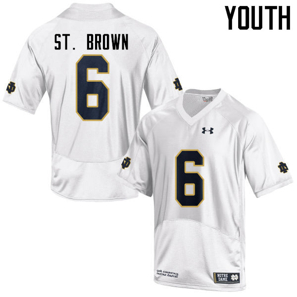 Youth #6 Equanimeous St. Brown Notre Dame Fighting Irish College Football Jerseys-White